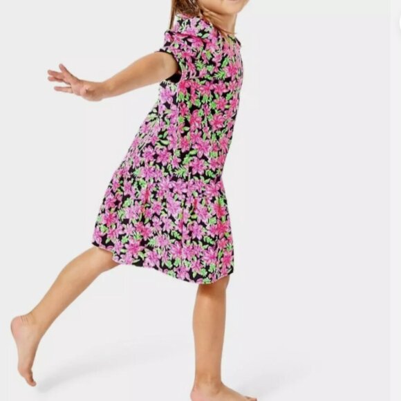 Lilly Pulitzer Girls Chrishell Dress in Onyx Floral Size Large (8-10) NWOT - Picture 3 of 9